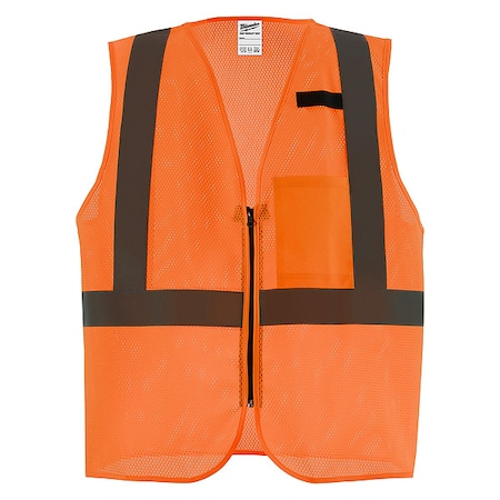 Milwaukee Tool Class 2 High Visibility Orange Mesh One Pocket Safety Vest - L/XL 48-73-2246