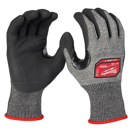 Milwaukee Tool Cut-Resistant Dipped Gloves, Cut Level A5 , Nitrile , Rough , 2XL 1 PR 48-73-7154E