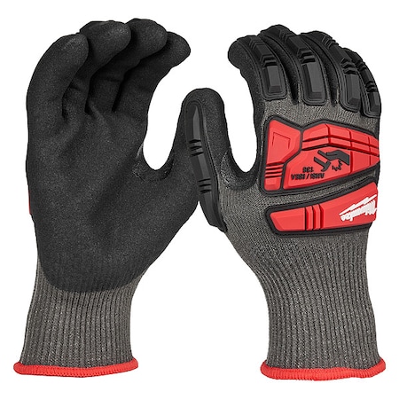 Milwaukee Tool Work Gloves, Cut Level A5 , Dipped , Nitrile , Sandy , L 1 PR 48-73-8152