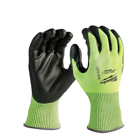 Milwaukee Tool High Visibility Cut Level 4 Polyurethane Dipped Gloves- XXL 48-73-8944