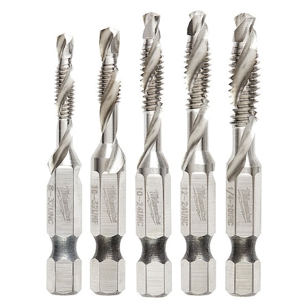 Milwaukee Tool Shockwave 5 Pc. SAE Impact Drill Tap Set 48-89-4874