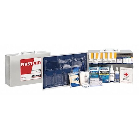 First Aid Only First Aid Kit and Housing, Metal Cabinet, 355 Components, 75 People Served 59031