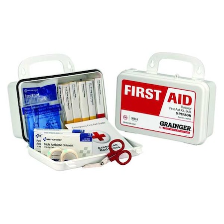 Zoro Select First Aid Kit and Housing, Plastic 66 Components, 5 People Served 59290