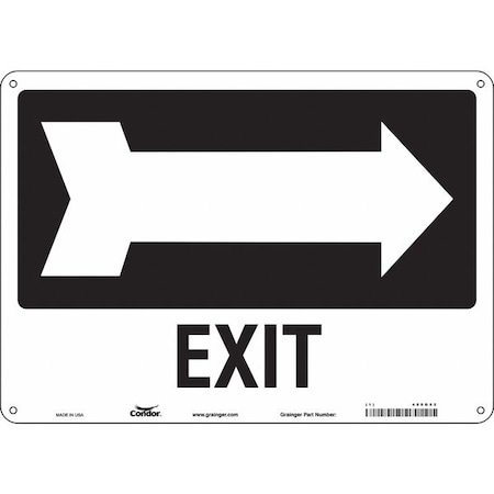 Condor Exit Sign, Plastic, 14" W, 10" H, Exit, White 480G82