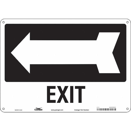 Condor Exit Sign, Plastic, 14" W, 10" H, Exit, White 480G92