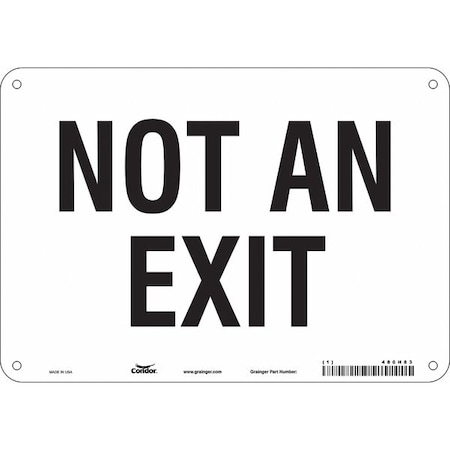 Condor Exit Sign, Aluminum, 10" W, 7" H, Not An Exit, White 480H83