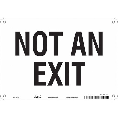 Zoro Select Exit Sign, Fiberglass, 10" W, 7" H, Not An Exit, White 480H85