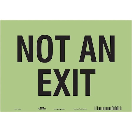 Condor Exit Sign, Vinyl, 10" W, 7" H, Not An Exit, White 480H87