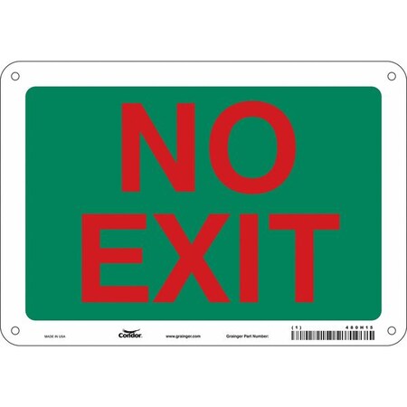 Condor Exit Sign, Aluminum, 10" W, 7" H, No Exit, Green 480H15