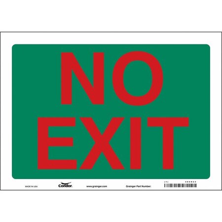 Condor Exit Sign, Vinyl, 14" W, 10" H, No Exit, Green 480H22