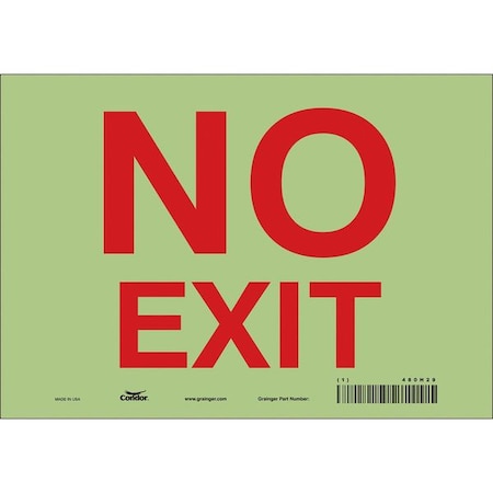 Condor Exit Sign, Vinyl, 10" W, 7" H, No Exit, White 480H29