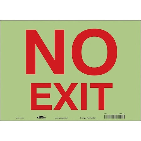 Condor Exit Sign, Vinyl, 14" W, 10" H, No Exit, White 480H30
