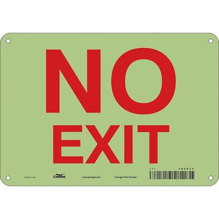 Condor Exit Sign, Plastic, 10" W, 7" H, No Exit, White 480H32