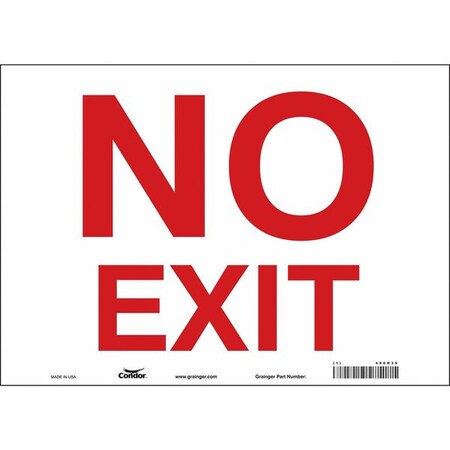 Condor Exit Sign, Vinyl, 14" W, 10" H, No Exit, White 480H39