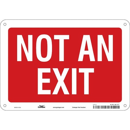 Condor Exit Sign, Aluminum, 10" W, 7" H, Not An Exit, Red 480H57