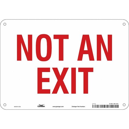 Condor Exit Sign, Aluminum, 10" W, 7" H, Not An Exit, White 480H68