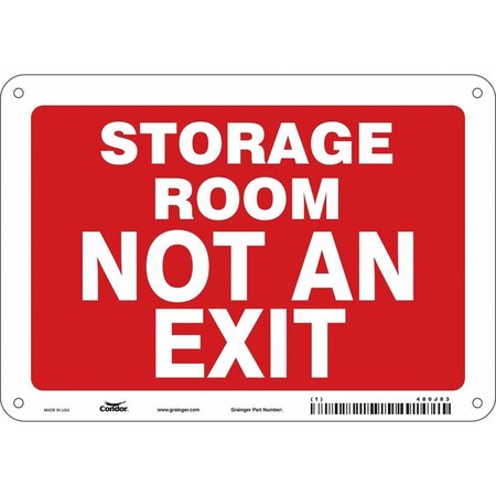Condor STORAGE ROOM NOT AN EXIT, 10 in W x 7 in H, Vertical Rectangle, Polyethylene, 480J83 480J83