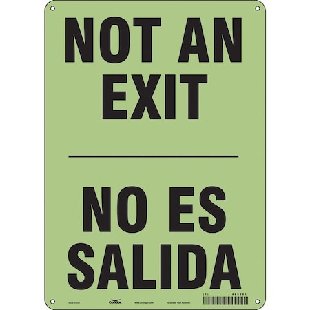 Condor Exit Sign, Plastic, 10" W, 14" H, Not An Exit/No Es Salida, White 480J01