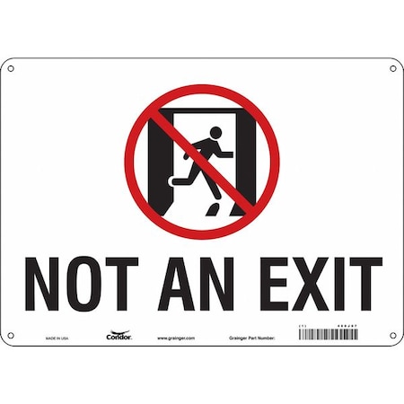 Condor Exit Sign, Aluminum, 14" W, 10" H, Not An Exit, White 480J07