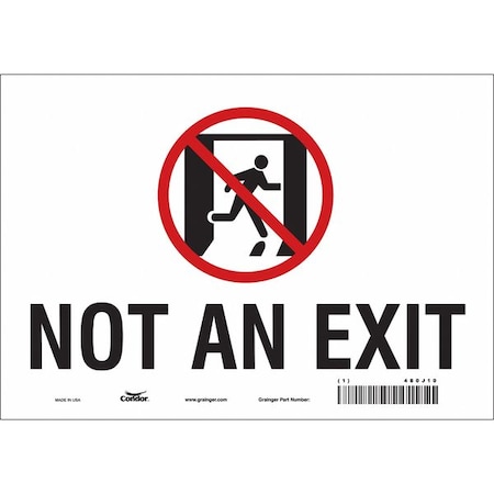 Condor Exit Sign, Vinyl, 10" W, 7" H, Not An Exit, White 480J10