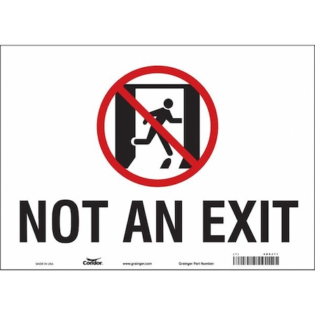 Condor Exit Sign, Vinyl, 14" W, 10" H, Not An Exit, White 480J11