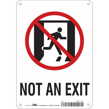 Condor Exit Sign, Aluminum, 7" W, 10" H, Not An Exit, White 480J12