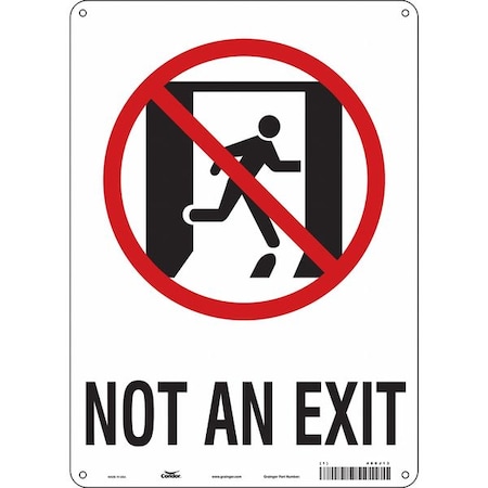 Condor Exit Sign, Aluminum, 10" W, 14" H, Not An Exit, White 480J13