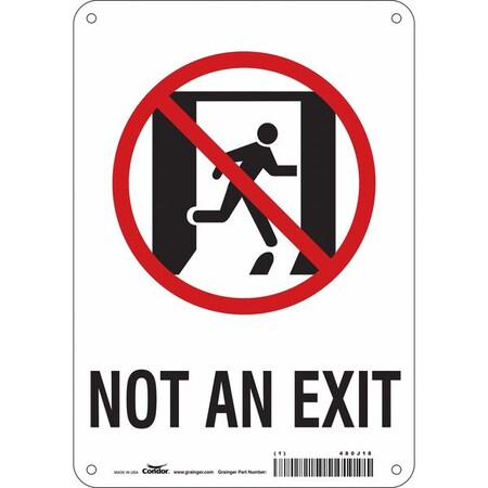 Condor Exit Sign, Plastic, 7" W, 10" H, Not An Exit, White 480J18
