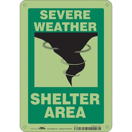 Condor Safety Sign, 10 in Height, 7 in Width, Polyethylene, Horizontal Rectangle, English 480J26