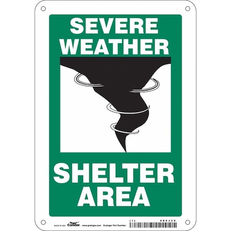 Condor Safety Sign, 10 in Height, 7 in Width, Polyethylene, Horizontal Rectangle, English 480J28