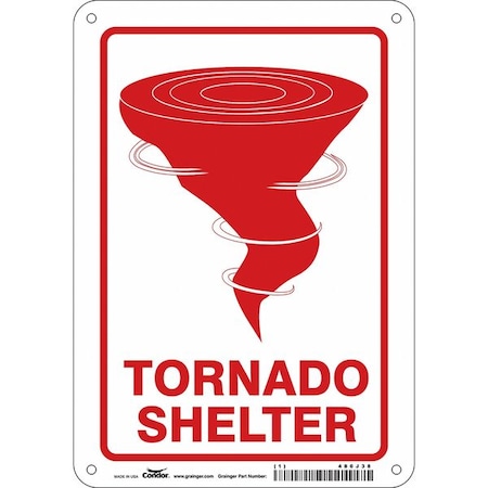 Condor TORNADO SHELTER, 7 in W x 10 in H, Horizontal Rectangle, Aluminum, 480J38 480J38