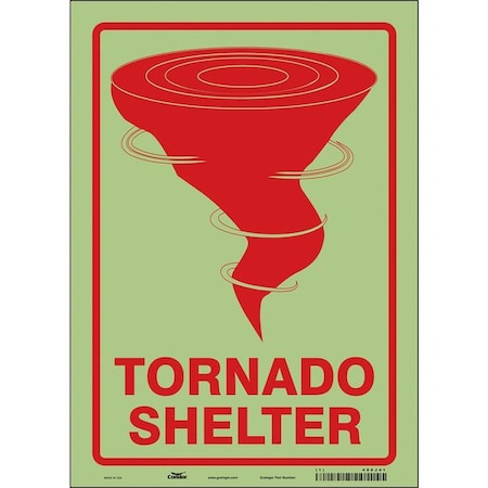 Condor TORNADO SHELTER, 10 in W x 14 in H, Vertical Rectangle, Glow Vinyl, 480J41 480J41