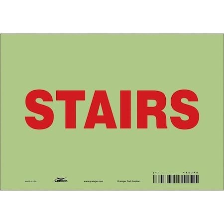 Condor STAIRS, 10 in W x 7 in H, Vertical Rectangle, Glow Vinyl, 480J48 480J48