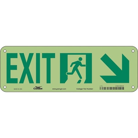 Condor Exit Sign, Plastic, 21" W, 7" H, EXIT, White 480K90