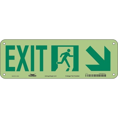 Condor Exit Sign, Aluminum, 21" W, 7" H, EXIT, White 480K91