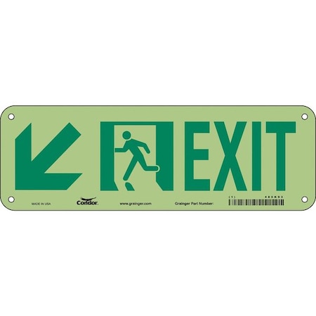 Condor Exit Sign, Plastic, 21" W, 7" H, EXIT, White 480K93