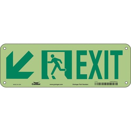 Condor Exit Sign, Aluminum, 21" W, 7" H, EXIT, White 480K94
