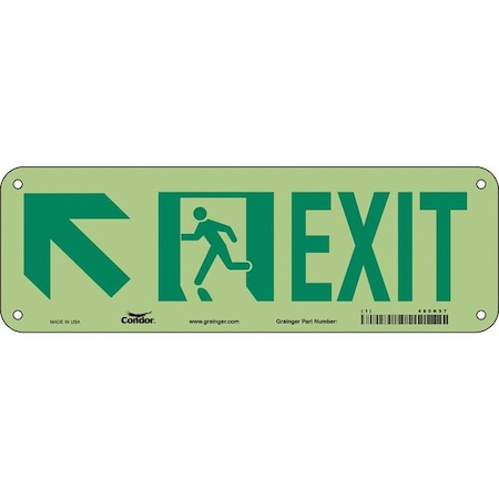 Condor Exit Sign, Aluminum, 21" W, 7" H, EXIT, White 480K97