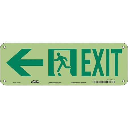 Condor Exit Sign, Plastic, 21" W, 7" H, Exit, White 480K99