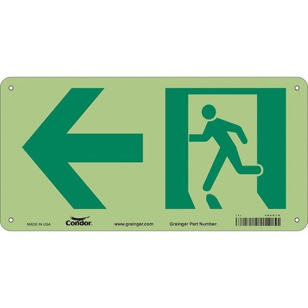 Condor Exit Sign, Aluminum, 15" W, 7" H, EXIT, White 480K79