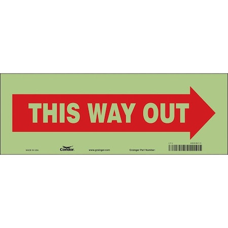 Condor Safety Sign, 5 in H, 14 in W, Glow Vinyl, Vertical Rectangle, English, 480K11 480K11