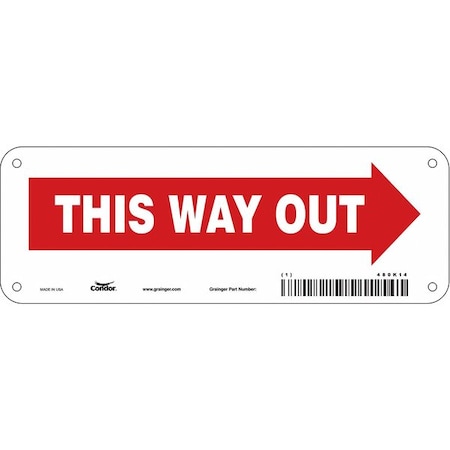 Condor Safety Sign, 3 1/2 in H, 10 in W, Polyethylene, Vertical Rectangle, English, 480K14 480K14