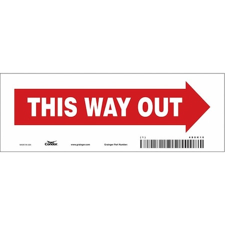 Condor Safety Sign, 3 1/2 in H, 10 in W, Vinyl, Vertical Rectangle, English, 480K16 480K16