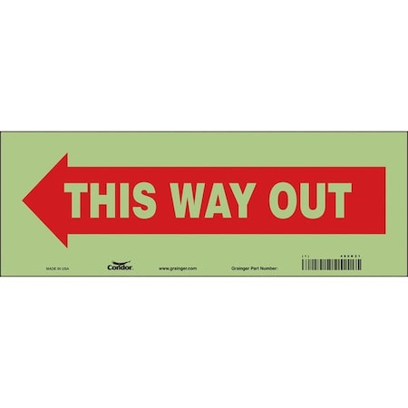 Condor Safety Sign, 5 in H, 14 in W, Glow Vinyl, Vertical Rectangle, English, 480K21 480K21
