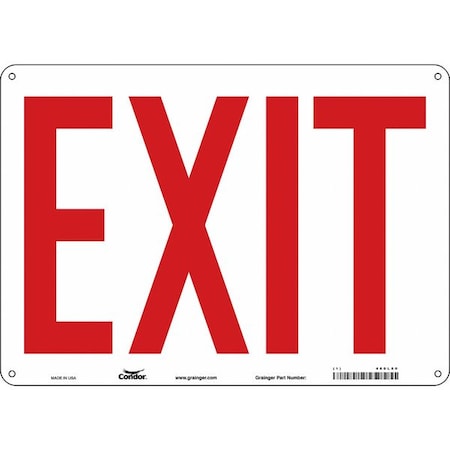 Zoro Select Exit Sign, Fiberglass, 14" W, 10" H, Exit, White 480L80