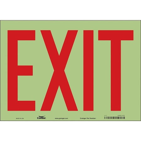 Condor Exit Sign, Vinyl, 14" W, 10" H, Exit, White 480L82