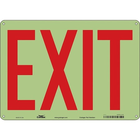 CONDOR Exit Sign, English, 14" W, 10" H, Plastic, White 480L84