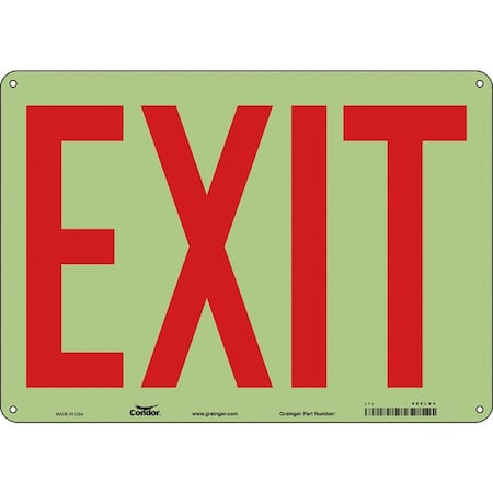 Condor Exit Sign, Plastic, 14" W, 10" H, Exit, White 480L84