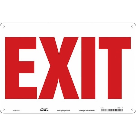 Condor Exit Sign, Plastic, 36" W, 24" H, Exit, White 480L87