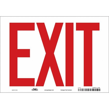 Condor Exit Sign, Vinyl, 10" W, 7" H, Exit, White 480L88